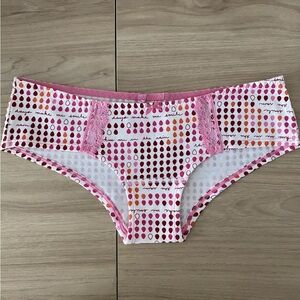 NWOT Victoria Secret PINK - Pink Rainy Day Smile & Kiss Lace Cheeky Hipster - XS